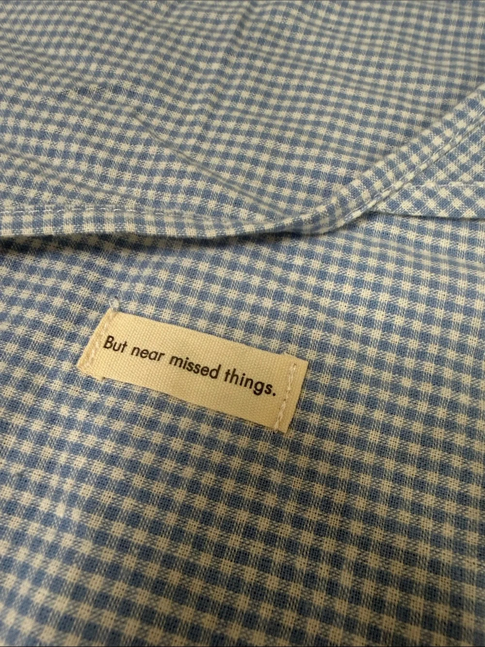 Ader Error “But Near Missed Things” Gingham Head Scarf